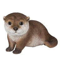 Hi-Line Gift Ltd 87991-A Otter Leaning Forward Figurine, 7.4-inch Length