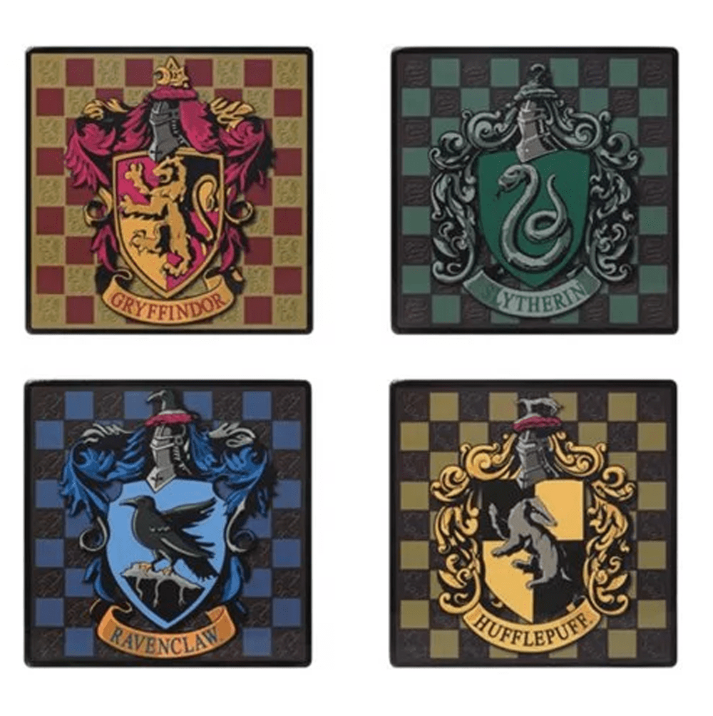 Official Harry Potter Coaster Hogwarts House Crest Drinks Mat Novelty 
