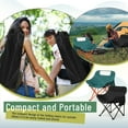 thumbnail image 6 of 2 Pack Compact Camping Chairs Portable Folding for Outside with Carry Bag Lightweight Moon Chairs for Travel Picnic Hiking Beach Fishing, 600D Oxford, Supports 330lbs(Green, Black), 6 of 7