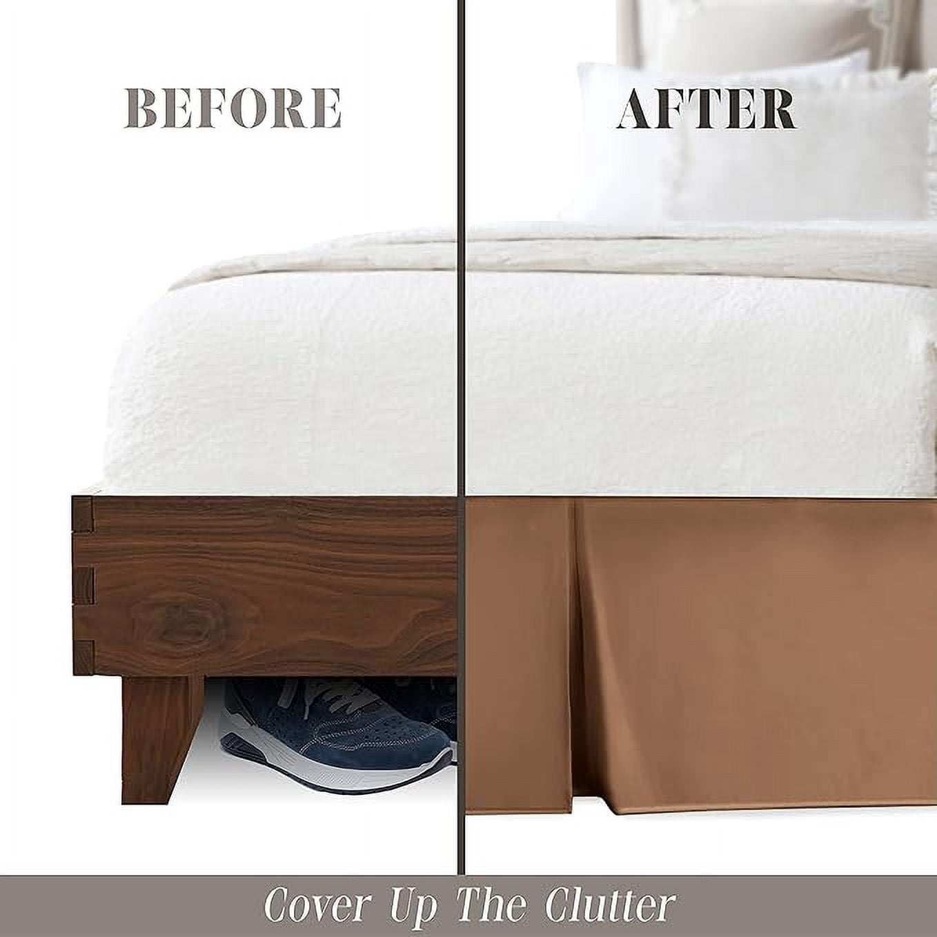 Elegant Comfort 1-Piece Solid Bed Skirt, 1500 Thread Count, Minimalist Design, Easy Care, Wrinkle and Stain Resistant , Full, Toasty Taupe