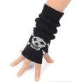 thumbnail image 2 of Arm Warmers Goth Knitted Fingerless Gloves Punk Skull Hand Warmers For Cosplay Typing Driving1 Pair, 2 of 5