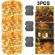 thumbnail image 1 of Cortina Luces LED Con Alambre Cobre Al IP65 para Fiesta Festival (luz Cálida) 3 Uds., 1 of 4