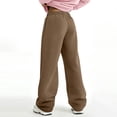 thumbnail image 4 of EANJE Men's Baggy Sweatpants Casual Elastic Waist Wide Leg Pants Solid Loose Fit Lounge Trousers with Side Pockets for Daily Streetwear Brown 2XL, 4 of 5