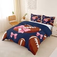 thumbnail image 3 of Castle Fairy Sport Football Bedding, Kawaii Bow Duvet Cover Full, White Red Blue,Navy Blue Reversible,3pcs,1 Duvet Cover and 2 Pillowcases, 3 of 6