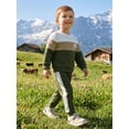 thumbnail image 6 of RUINIXCW Toddler Baby Boy Fall Winter Clothes Infant Baby Boys 2 Pieces Outfit Textured Contrast Color Long Sleeve Crewneck Sweatshirts and Joggers Pants Set, 6 of 9