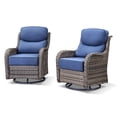 thumbnail image 2 of Unnifurnzi Outdoor Swivel Glider Patio Chairs Patio Swivel Chairs Set of 2 with 6 Inch Thick Cushions High Back Patio Chairs for Deck Porch Poolside Balcony-Gray/Blue, 2 of 7