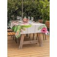 thumbnail image 3 of Outdoor Tablecloth with Umbrella Hole for Patio/Picnic/Party/Camping, Pink Flamingos Waterproof Table Cloth Rectangle Table Cover Washable, Summer Tropical Flowers Cactus Wooden (60"x 102"), 3 of 8
