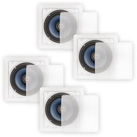 Blue Octave LS62 In Wall or In Ceiling 6.5" Speakers Home Theater 2-Way Square 2 Pair Pack