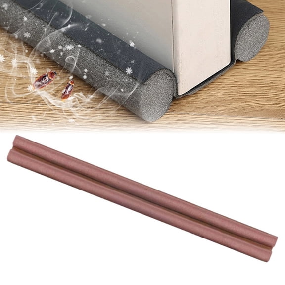 Door Draft Stopper for Bottom of Doors, 36" Under Door Sweep, Adjustable Weather Stripping Door Seal Gap Filler, Hot, Cold Air, Light, Noise Blocker for Interior & Exterior (Brown)