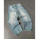 thumbnail image 1 of Pantalones vaqueros Y2K Southpole para mujer, Vaqueros holgados con bordado gráfico gótico Retro americano, pantalones de pierna ancha Harajuku Hip-Hop, ropa de calle, 1 of 5