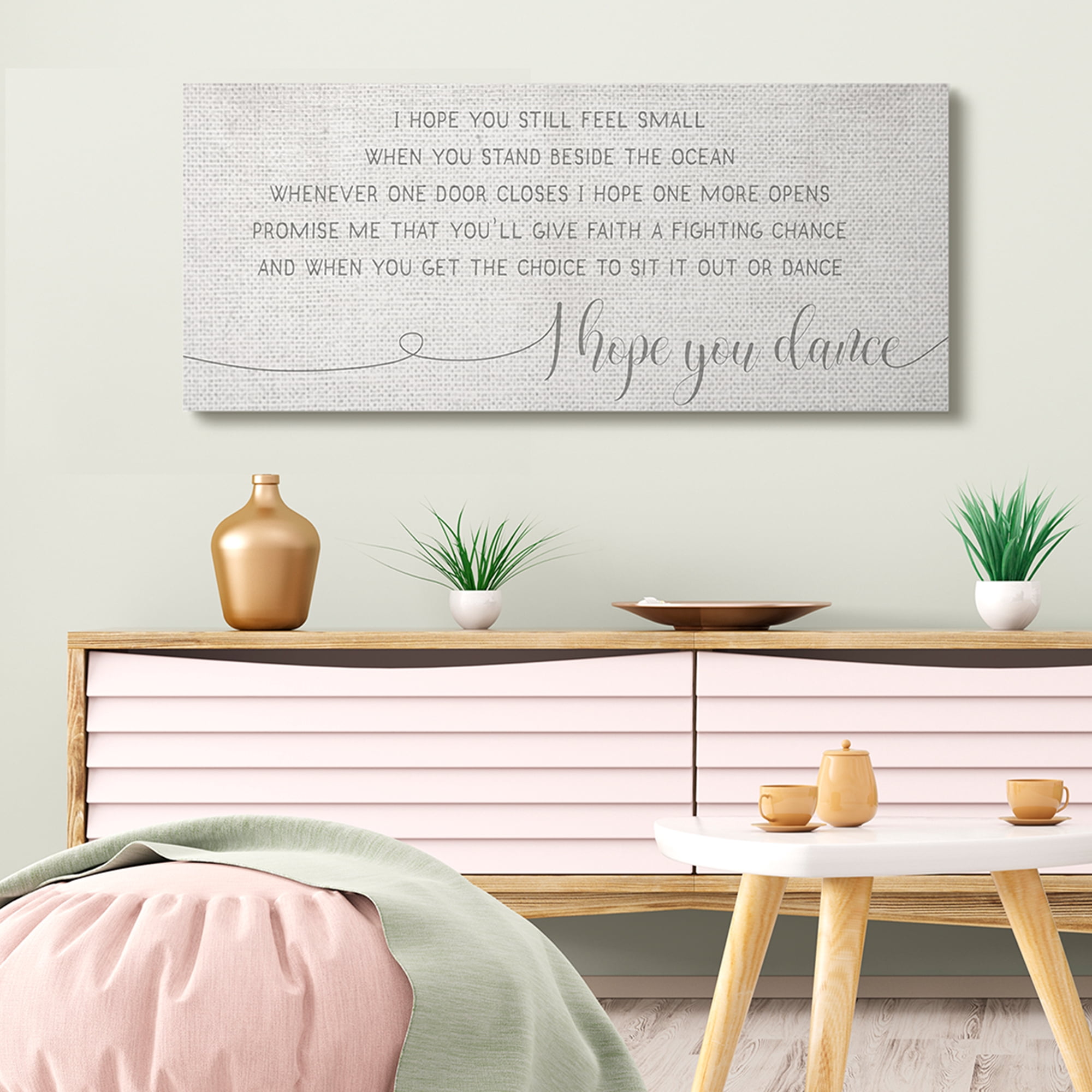 Stupell Industries Faith Fighting Chance Phrase Romantic Dance Quote Inspirational Painting Gallery Wrapped Canvas Art Print Wall Art, 20 x 48