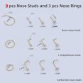 thumbnail image 5 of Briana Williams 20G Nose Rings 316L Stainless Steel Nose Rings Studs Piercing Jewelry, 5 of 6