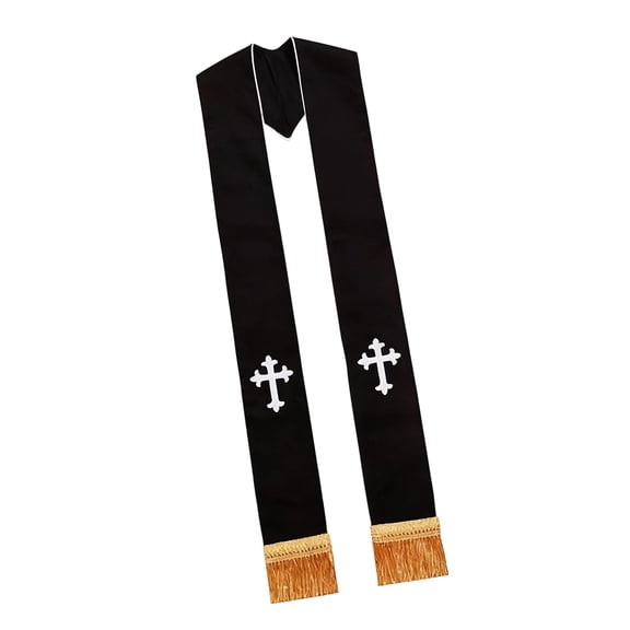 Classical Clergy Stole With Embroidery Pattern Formal Religious Garment Unisex Design For Pastors And Ministers