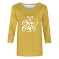 thumbnail image 4 of lcziwo Ofertas Relampago de Hoy Women's Happy Easter Shirt 3/4 Sleeve Funny Tops Cute Rabbit Graphic Tee T-Shirts 2025 Vacation Outfits Yellow XXXL, 4 of 5