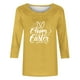 thumbnail image 4 of Mujeres 3/4 Manga Tops Impresión Casual Cuello Redondo Camiseta Top Blusa, Poliéster Toda la Temporada, 4 of 4