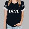 thumbnail image 2 of Amzcrzy Hauts pour Femmes Décontractés à Manches Courtes Printemps Été Hauts Tendance Empreinte de Patte d'Amour Hauts de Sortie Confortables Col Rond T-Shirts Basiques, 2 of 4