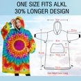 thumbnail image 4 of Oversized Wearable Blanket Hoodie,Colorful Tie Dye Mandala Pattern Sherpa Blanket Hoodie with Super Pockets,Super Warm Fuzzy Pullover for Women & Men, 4 of 6