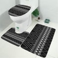 thumbnail image 2 of Black Geometric Striped Pattern Bathroom Rugs Sets 3 Piece,Toilet Cover Set,Absorbent Non Slip Bathroom Mats Sets with U-Shaped Contour Rug Toilet Rug Set, 2 of 5