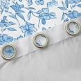 thumbnail image 4 of Manfei Girls Female Chic Floral Leaves Blackout Curtains Set of 2 (52x84 Each),Botanical Plants Window Curtains,Blue White Curtains and Drapes,Lightweight Room Decor, 4 of 6