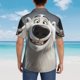 thumbnail image 4 of Fotbe Smiling Polar Bear Camisa Hawaiana para Hombre Unisex – Camisa Casual de Verano con Botones de Manga Corta de Algodón y Lino,Large, 4 of 7