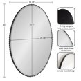 thumbnail image 2 of Kate and Laurel Elmora Modern Oval Fluted Wall Mirror, 23 x 32, Black, Rounded Bathroom Mirror with Beveled Edge for Use as Vertical or Horizontal Mirror, 2 of 8