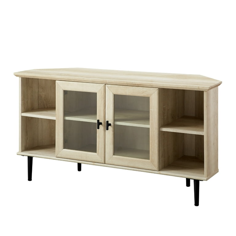 Corner tv unit white store and oak