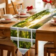 thumbnail image 2 of Fall Leaves Table Runner Linen Burlap Table Runner 70 Inches Long Green Tree Leaves Landscape Farmhouse Scenery Dresser Scarves for Kitchen Island Coffee Dining Room Party Holiday Decoration 13"x70", 2 of 8