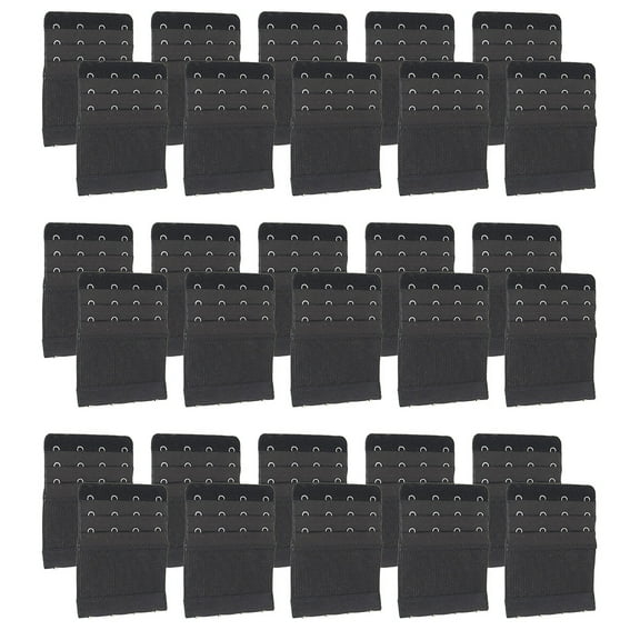 Stretch Elastic Bra Extender 30-Pack, (4-Hook, Black) from More of Me to Love