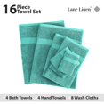 thumbnail image 4 of Juego de toallas de baño LANE LINEN, 16 unidades, 100% algodón, 600 g/m², verde azulado, 4 of 9