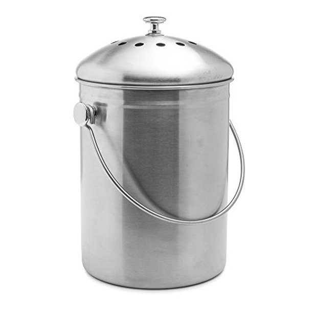 Stainless Steel Compost Bin With Charcoal Filter To Control Odors Naturally Walmart Com Walmart Com