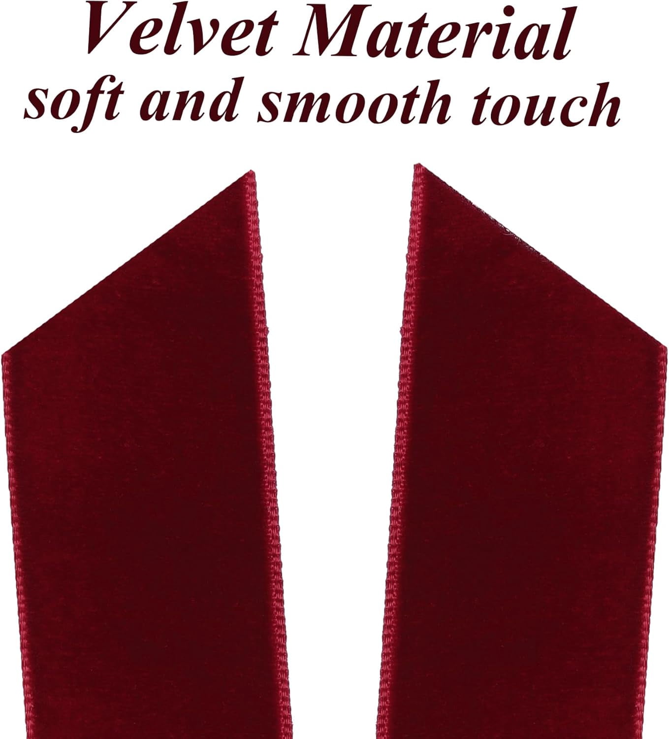 TETOU 12Pcs Burgundy Velvet Ribbon Christmas Bows Decorations,5x10 Inch Xmas Bows Ornaments for Christmas Tree Home Party Staircase Door Wreath Garland Fireplace Mantel Holiday Decor