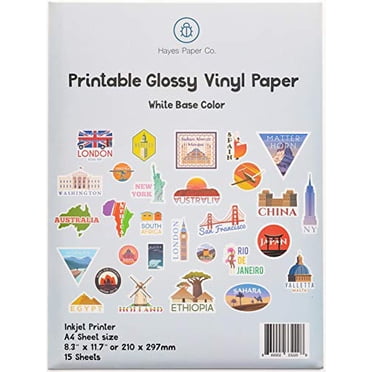 Avery Printable Sticker Paper, Glossy Clear, 8.5" x 11", Laser &amp; Inkjet ...