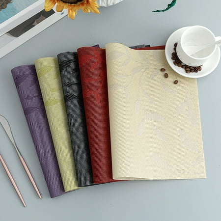 

Placemat Non-Slip Heat Insulation Odor-Free Flower Pattern Dining Table Mat for Home Use