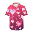 thumbnail image 3 of BiZtdJrK Today's Sales Mens Button Up Shirts Short Sleeve, 2025 Valentine Day Clothes Cute Graphic Dressy Turndown Collar Tshirts Vacation Beach Blouse Multicolor 5XL, 3 of 6