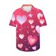 thumbnail image 1 of Camisas de Manga Larga para Hombres Día de San Valentín Impreso Botón Solapa, Camisa de Manga Corta Casual para Regalos, 1 of 9
