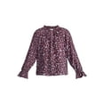 thumbnail image 5 of Time and Tru Women's Ruffle Neck Blouse with Long Sleeves, Size XS – XXXL, 5 of 5
