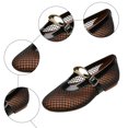 thumbnail image 5 of Rokment Womens Buckles Fishnet Ballet Flat Mary Jane Slip on Dressy Shoes Summer Fall Fashion Retro Mesh Closed Toe Comfortable Walking No Heel Mules Loafers Sandals Black Size 6, 5 of 6
