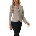 thumbnail image 5 of INSPIRE CHIC Women's Work Blazer Lapel Collar Long Sleeve Jacket Suit Blazer M Camel, 5 of 7