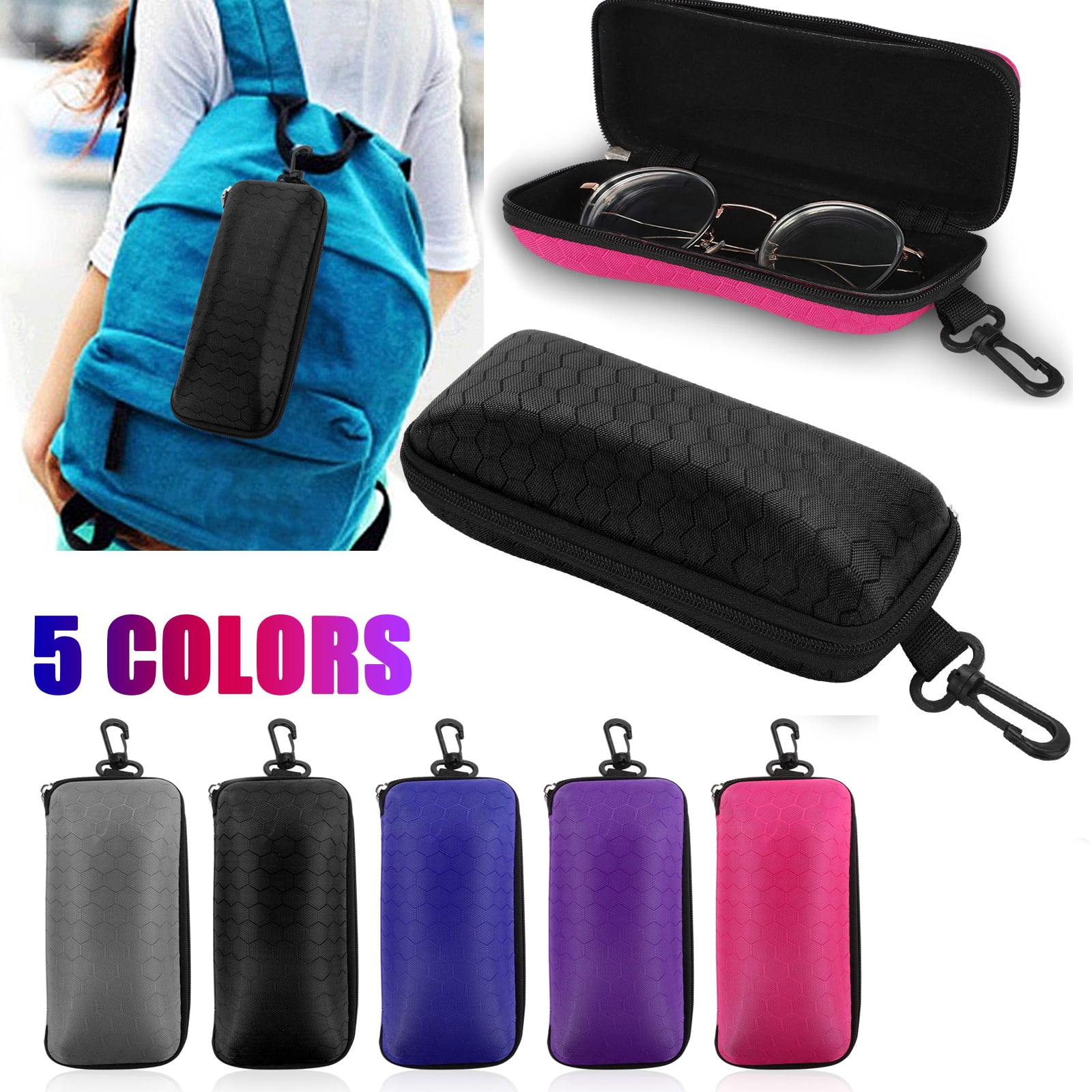 Swimming Glasses and Eyeglasses Wanty Portable Travel Zipper Soft Neoprene Safety Pouch Box Case for Sunglasses 