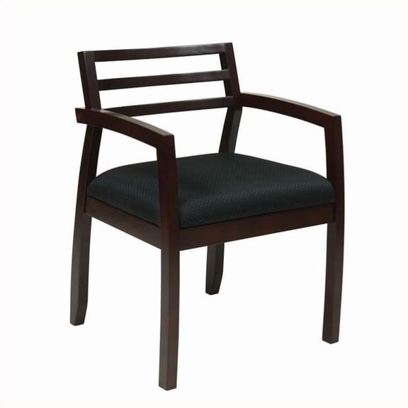 Office Star Products Napa Espresso Guest Chair With Wood Back (1-Pack)