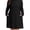 03Black, variant on Women's Plus Size Ribbed Knit Dress Long Sleeve Crew Neck Empire Waist Casual A-Line Dress with Pockets