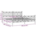 thumbnail image 2 of vidaXL Metal Bed Frame without Mattress with Footboard Black 76"x79.9", 2 of 7