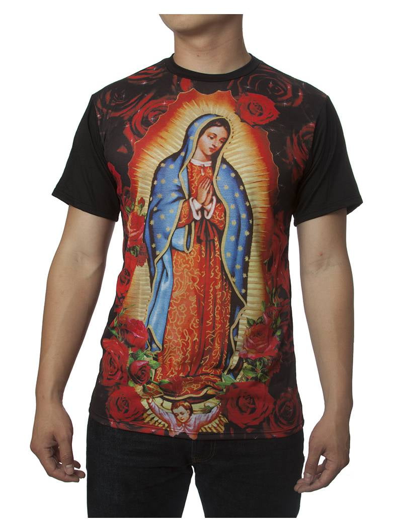 Mens Virgin Mary Rose Sublimation T 