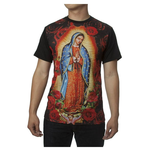 Mens Virgin Mary Rose Sublimation T-Shirt - Large