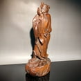 thumbnail image 4 of vintage wooden fish carving Nice Wood Stands carved figures old men home decor, 4 of 4