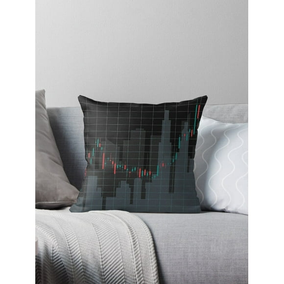 A NEW technical analysis, candlestick chart Throw Pillow Covers Cases Cushion Cover Case Sofa 16x16 Inches Two Side