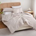 thumbnail image 6 of 3 Pieces Soft Luxury Boho Cationic Dyeing Comforter Set - Breathable Fluffy Bed Sets With 1 Comforter And 2 Pillow Shams For All Season, Warm Taupe King, 6 of 8