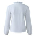 thumbnail image 4 of Summer Savings Clearance 2022! BEFOKA Women Casual Full Sleeve V-Neck Tops Loose Shirts Plus Size Women Clothing White XXXXL, 4 of 6