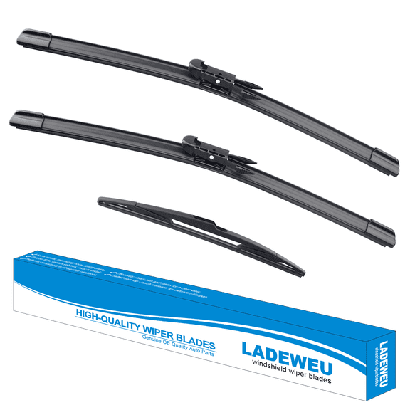 LADEWEU® Windshield Wipers Replacement for Smart Fortwo 2007-2014 All Weather Winter Original Equipment Front Rear Wiper Blades Set 23" 21" 10"(Pack 3)