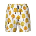 thumbnail image 4 of Lsque Mens Swim Trunks Qutumn Tree Pattern - Bathing Suit Compression Liner - Beach Swim Shorts Swimwear - (S-3XL) - Stretch Quick Dry -3X-Large, 4 of 9
